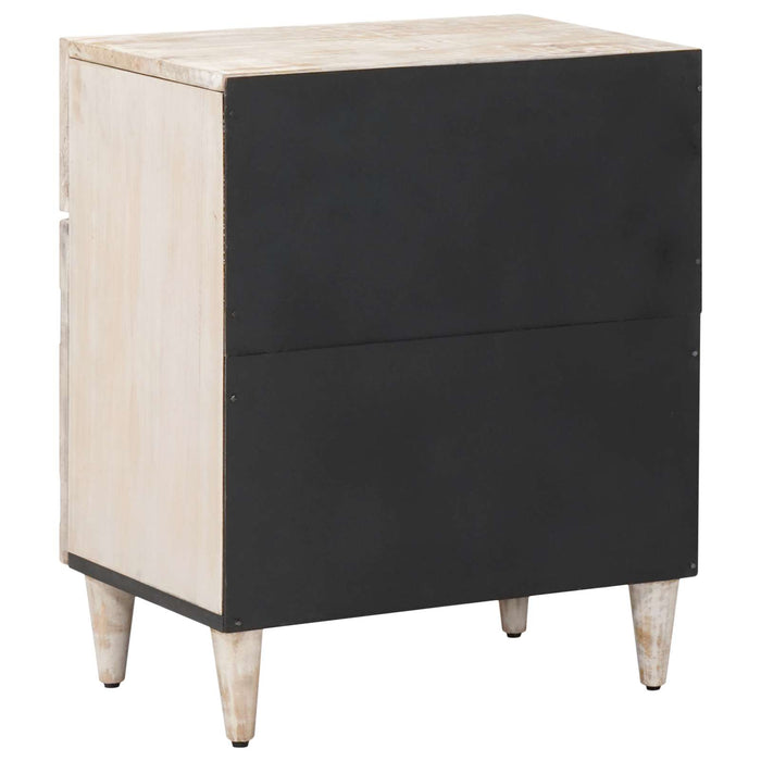 Dulap pentru pat Alb 50 x 33 x 60 cm Lemn de mango solid - WALTI WALTI