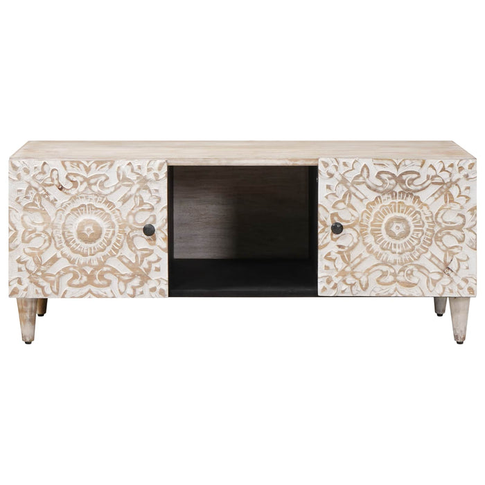 Masă de cafea Alb 100 x 54 x 40 cm Lemn de mango solid - WALTI WALTI