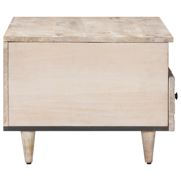 Masă de cafea cu sertar Alb 80 x 54 x 40 cm Lemn de mango solid - WALTI WALTI
