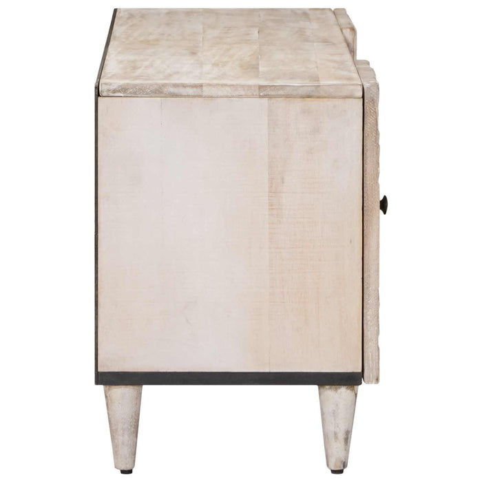 Cabinet TV cu sertar Alb 105 x 33,5 x 46 cm Lemn de mango solid - WALTI WALTI