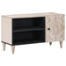Cabinet TV cu raft Alb 80 x 31,5 x 46 cm Lemn de mango solid - WALTI WALTI