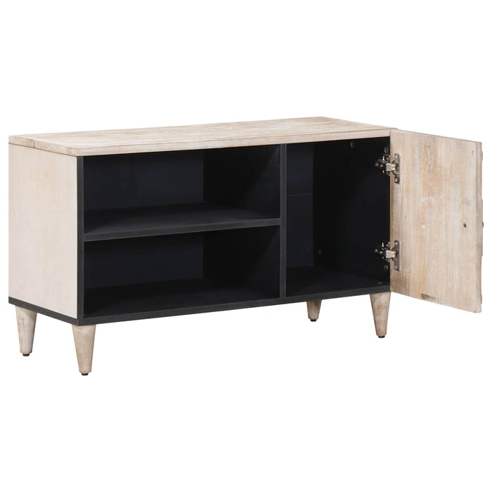 Cabinet TV cu raft Alb 80 x 31,5 x 46 cm Lemn de mango solid - WALTI WALTI