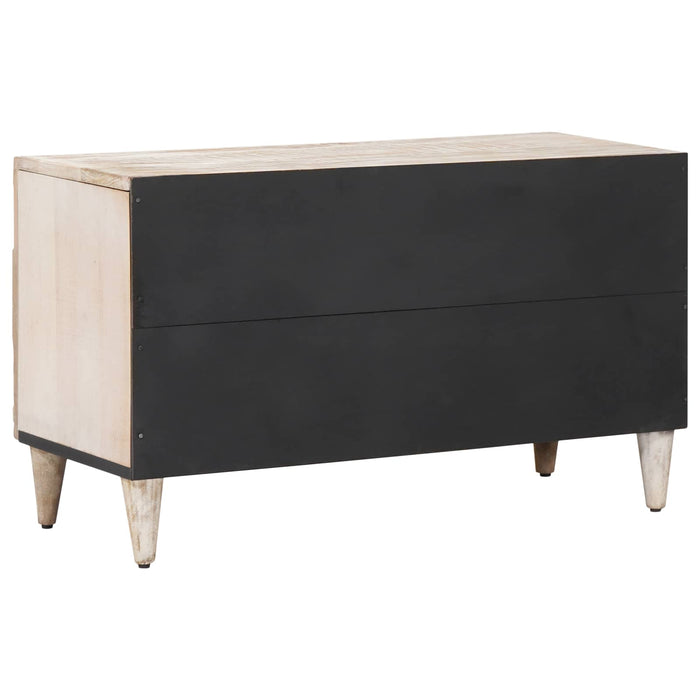 Cabinet TV cu raft Alb 80 x 31,5 x 46 cm Lemn de mango solid - WALTI WALTI