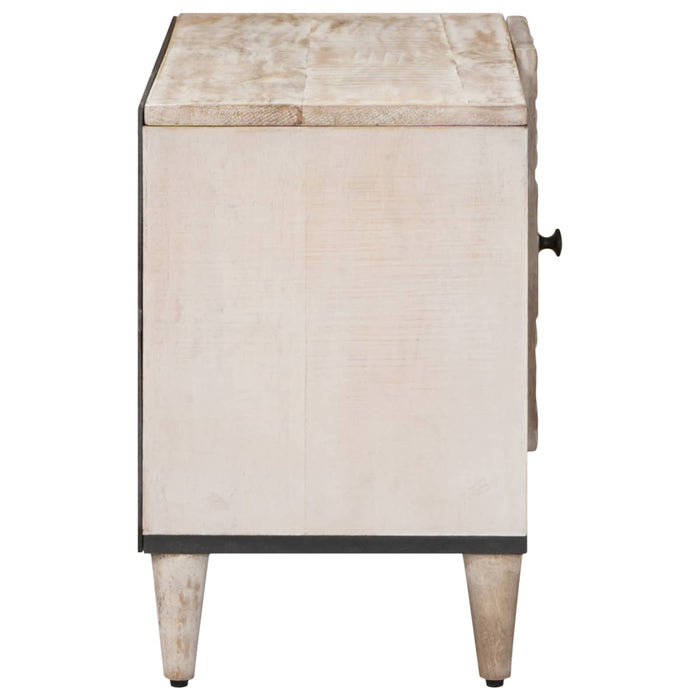 Cabinet TV cu raft Alb 80 x 31,5 x 46 cm Lemn de mango solid - WALTI WALTI