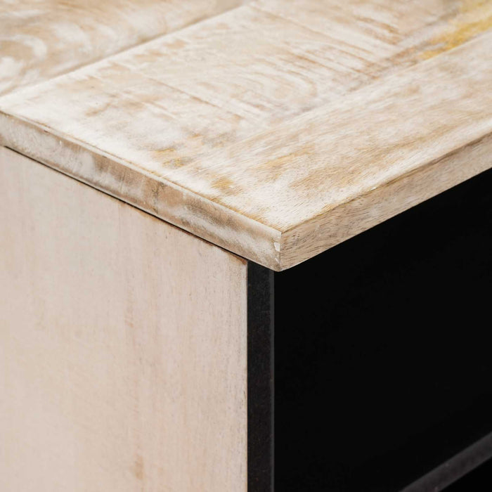 Cabinet TV cu sertar Alb 100 x 33,5 x 46 cm Lemn de mango solid - WALTI WALTI