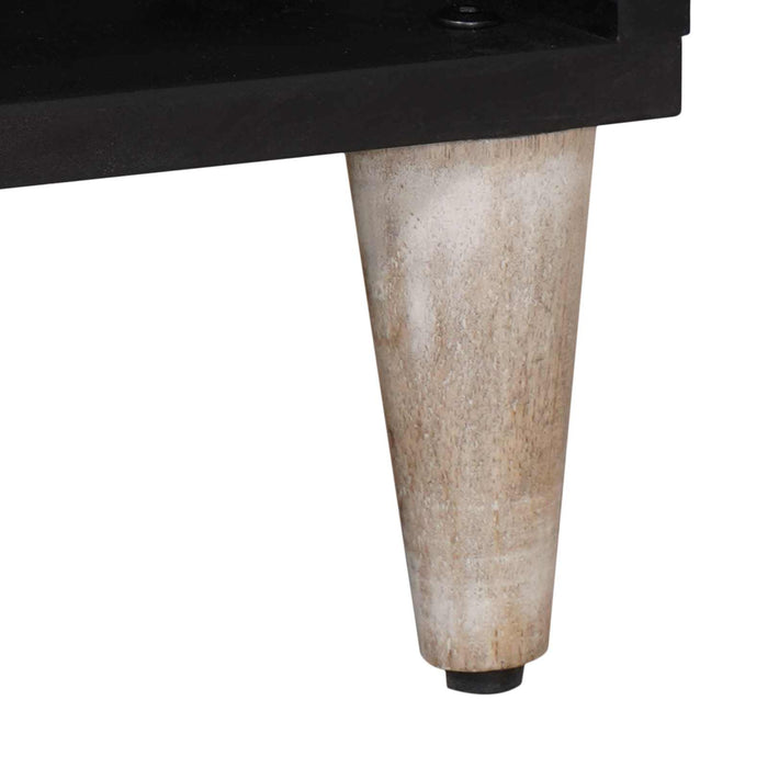 Cabinet TV cu sertar Alb 100 x 33,5 x 46 cm Lemn de mango solid - WALTI WALTI