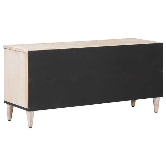 Cabinet TV cu sertar Alb 100 x 33,5 x 46 cm Lemn de mango solid - WALTI WALTI
