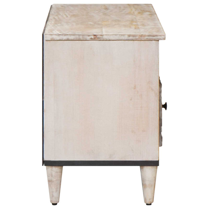 Cabinet TV cu sertar Alb 100 x 33,5 x 46 cm Lemn de mango solid - WALTI WALTI