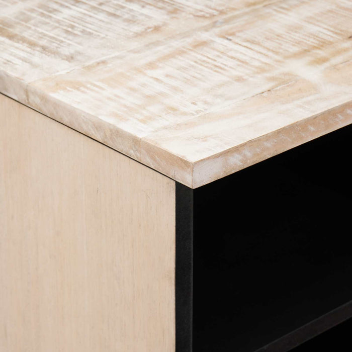 Cabinet TV cu sertar Alb 80 x 33,5 x 46 cm Lemn de mango solid - WALTI WALTI