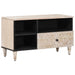 Cabinet TV cu sertar Alb 80 x 33,5 x 46 cm Lemn de mango solid - WALTI WALTI