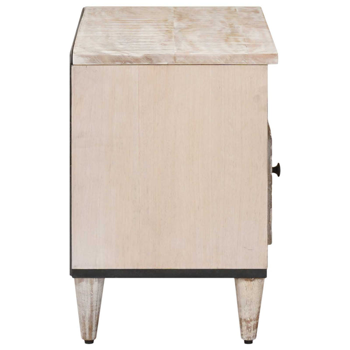 Cabinet TV cu sertar Alb 80 x 33,5 x 46 cm Lemn de mango solid - WALTI WALTI