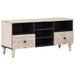Cabinet TV cu sertar Alb 100 x 33,5 x 46 cm Lemn de mango solid - WALTI WALTI