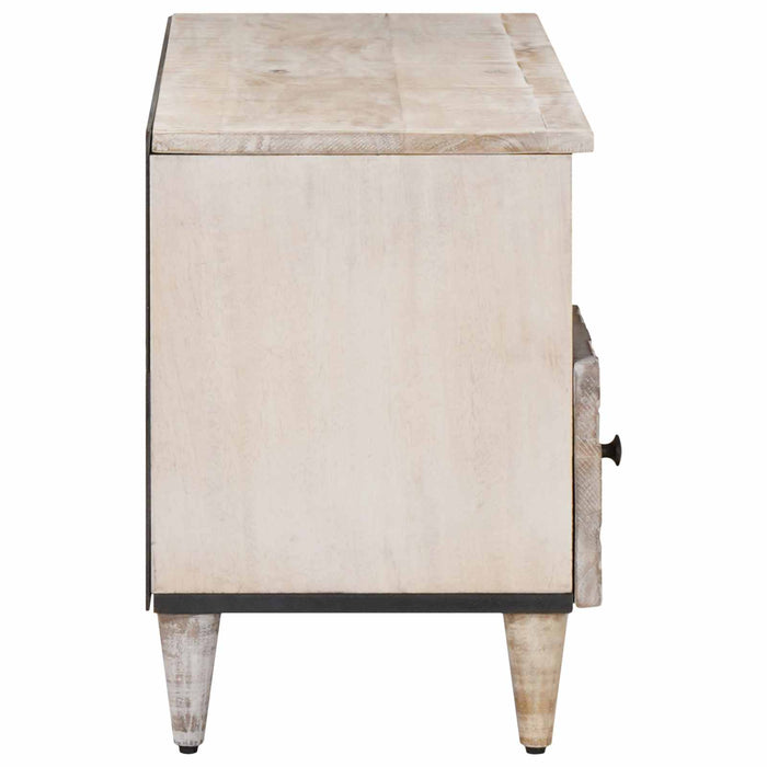 Cabinet TV cu sertar Alb 100 x 33,5 x 46 cm Lemn de mango solid - WALTI WALTI