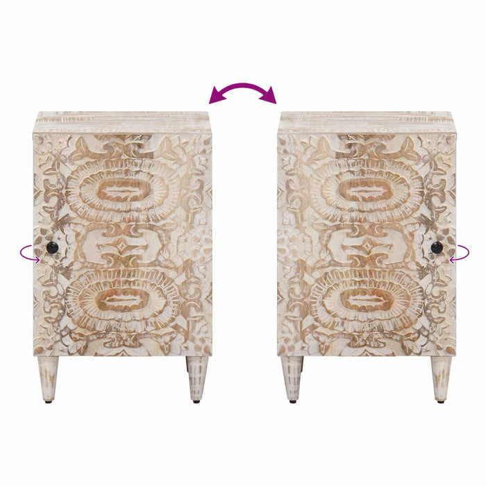 Dulap de Baie cu ușă Alb 38 x 33,5 x 58 cm Lemn de mango solid - WALTI WALTI