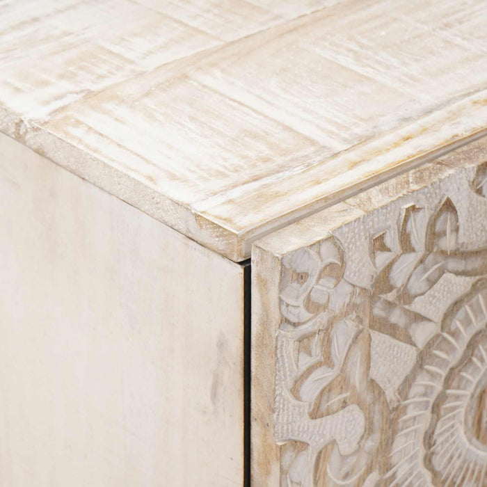 Bufet cu depozitare Alb 40 x 33,5 x 75 cm Lemn de mango solid - WALTI WALTI
