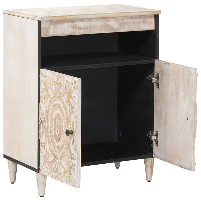 Bufet cu depozitare Alb 60 x 33,5 x 75 cm Lemn de mango solid - WALTI WALTI