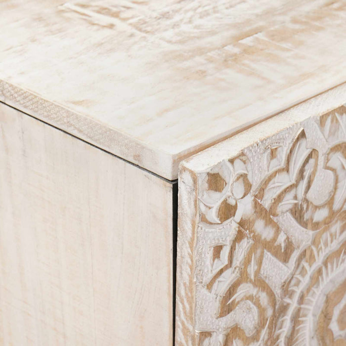 Bufet cu depozitare Alb 60 x 33,5 x 75 cm Lemn de mango solid - WALTI WALTI