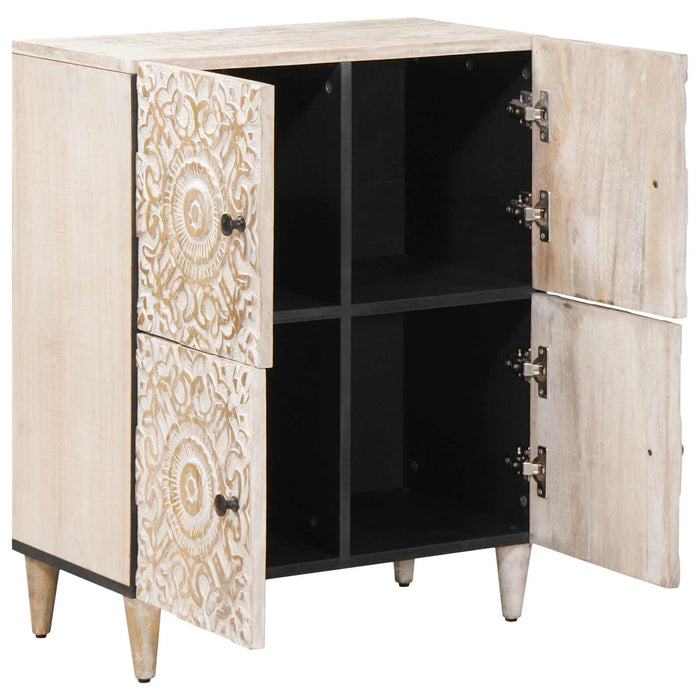 Bufet cu depozitare Alb 60 x 33,5 x 75 cm Lemn de mango solid - WALTI WALTI
