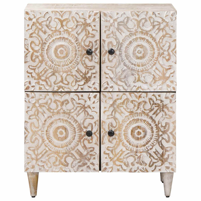Bufet cu depozitare Alb 60 x 33,5 x 75 cm Lemn de mango solid - WALTI WALTI