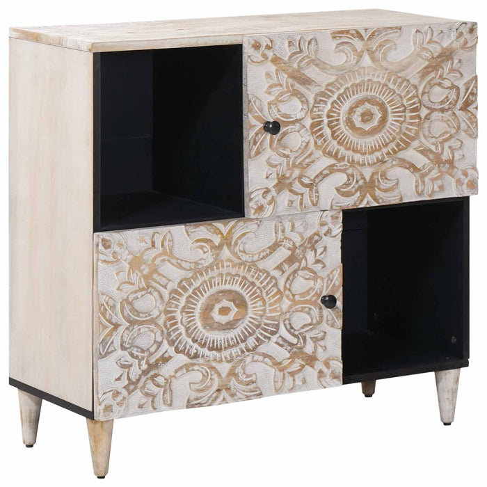Bufet cu depozitare Alb 80 x 33,5 x 75 cm Lemn de mango solid - WALTI WALTI
