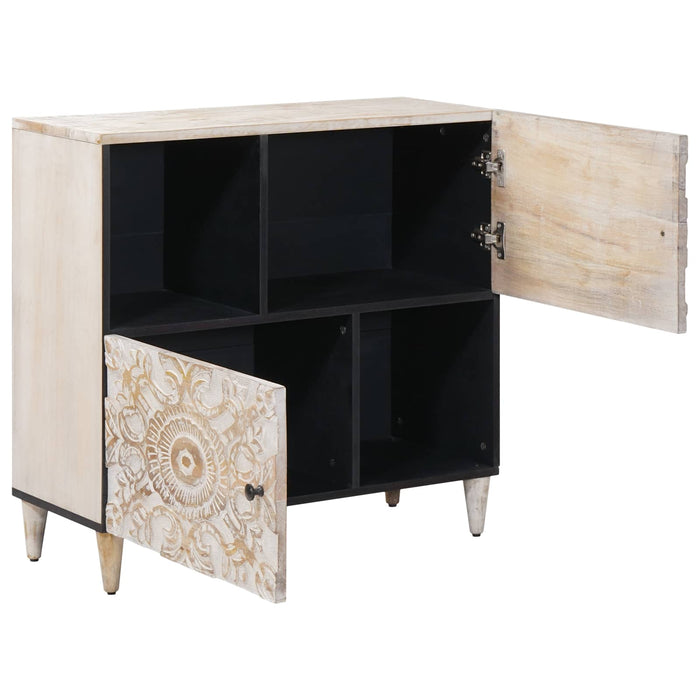 Bufet cu depozitare Alb 80 x 33,5 x 75 cm Lemn de mango solid - WALTI WALTI