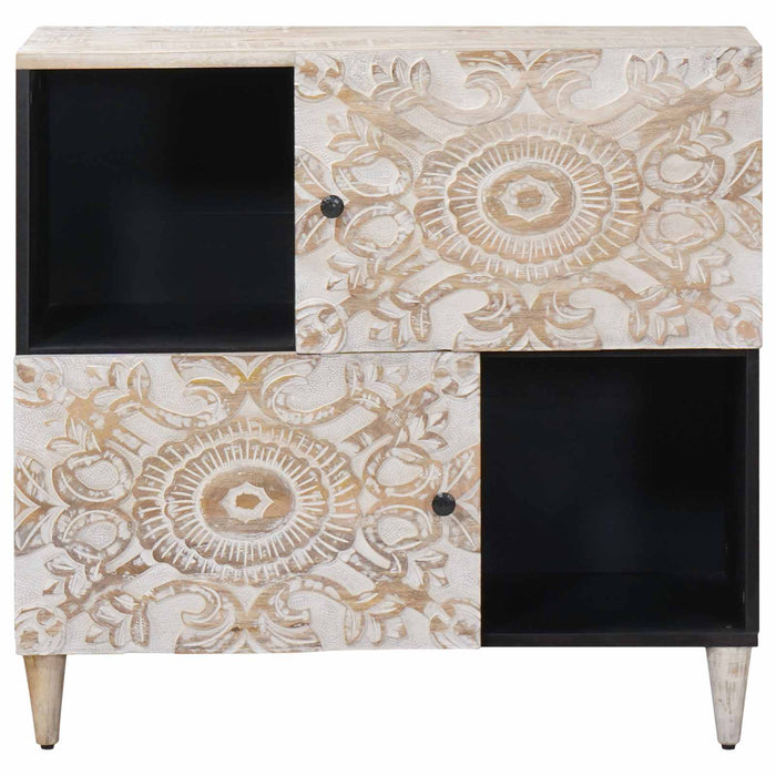 Bufet cu depozitare Alb 80 x 33,5 x 75 cm Lemn de mango solid - WALTI WALTI