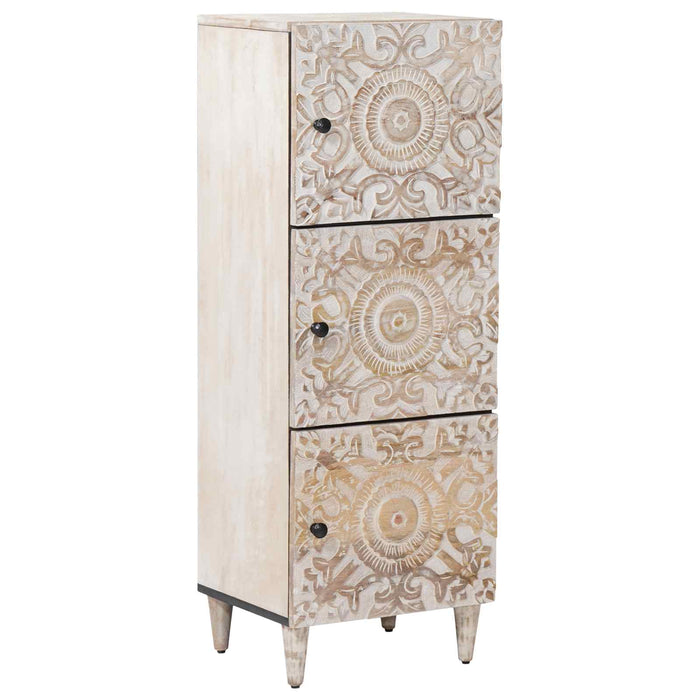 Șifonier Înalt Alb 40 x 33,5 x 110 cm Lemn de mango solid - WALTI WALTI