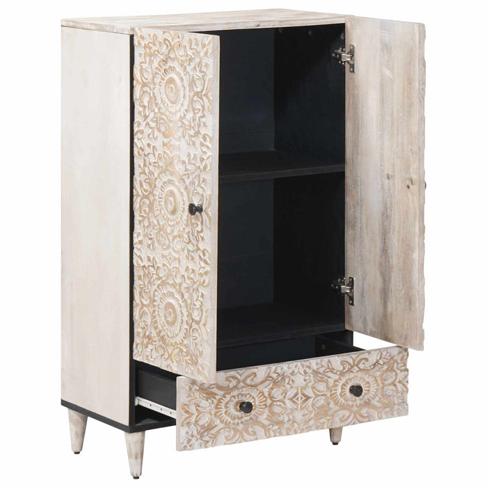 Șifonier Înalt Alb 60 x 33,5 x 100 cm Lemn de mango solid - WALTI WALTI