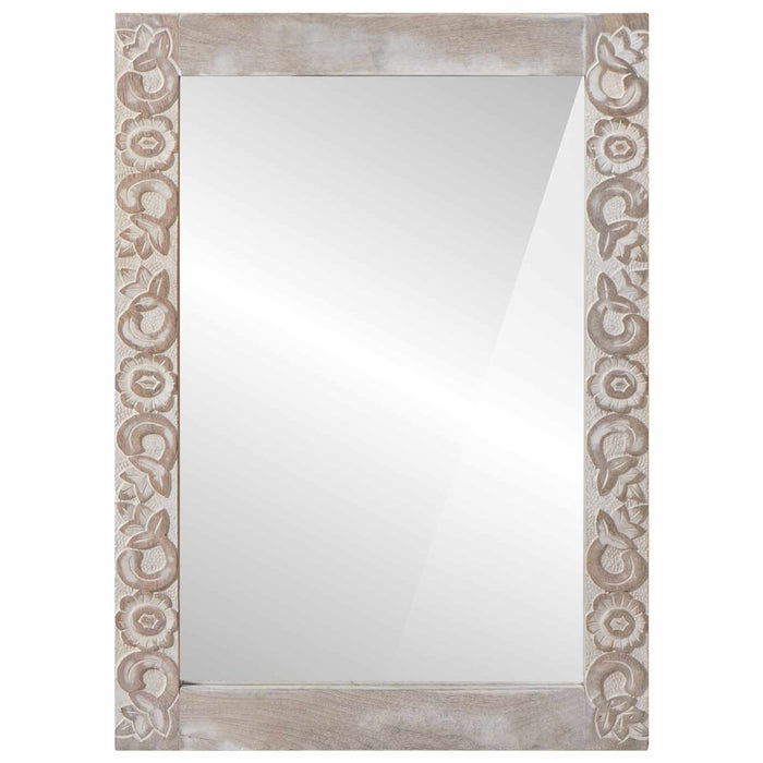 Oglindă pentru baie Alb 50 x 70 x 3 cm Lemn de mango solid - WALTI WALTI