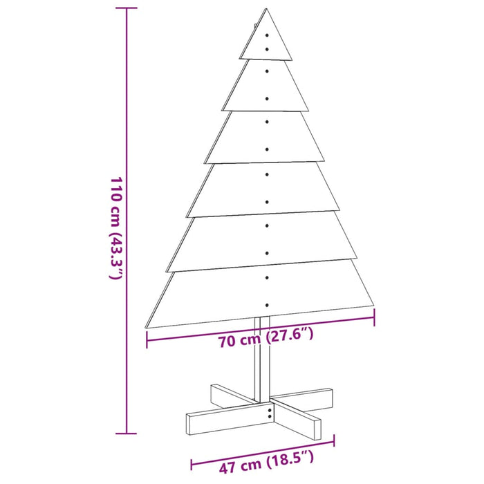 Brad de Crăciun decorativ, 110 cm, lemn masiv - WALTI WALTI