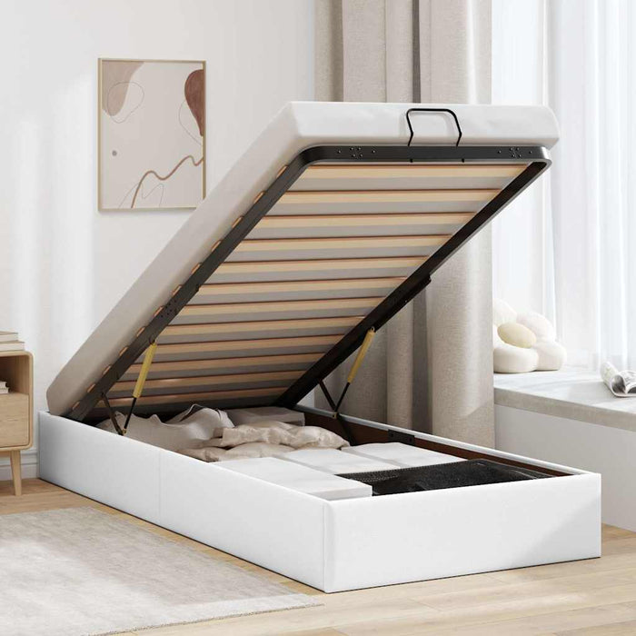 Cadru de pat otoman fără saltea Alb 80x200 cm piele artificială - WALTI WALTI