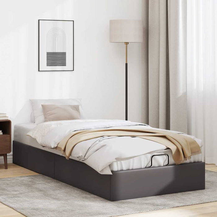 Cadru de pat otoman fără saltea Gri 90x200 cm piele artificială - WALTI WALTI