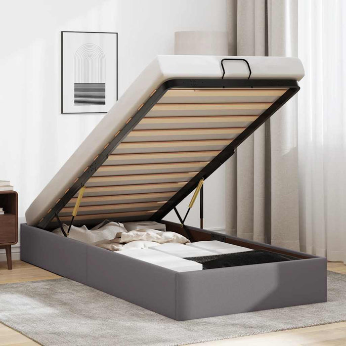 Cadru de pat otoman fără saltea Gri 90x200 cm piele artificială - WALTI WALTI