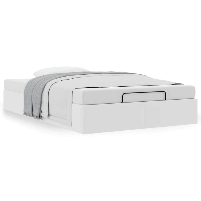 Cadru de pat otoman fără saltea Alb 120x190cm piele artificială WALTI