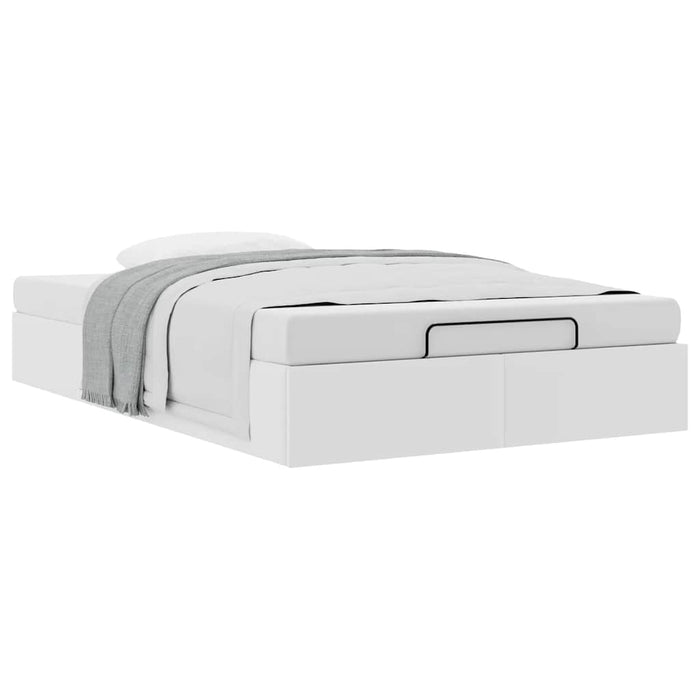 Cadru de pat otoman fără saltea Alb 120x190cm piele artificială WALTI