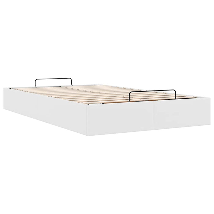 Cadru de pat otoman fără saltea Alb 120x190cm piele artificială WALTI
