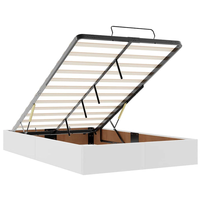 Cadru de pat otoman fără saltea Alb 120x190cm piele artificială WALTI