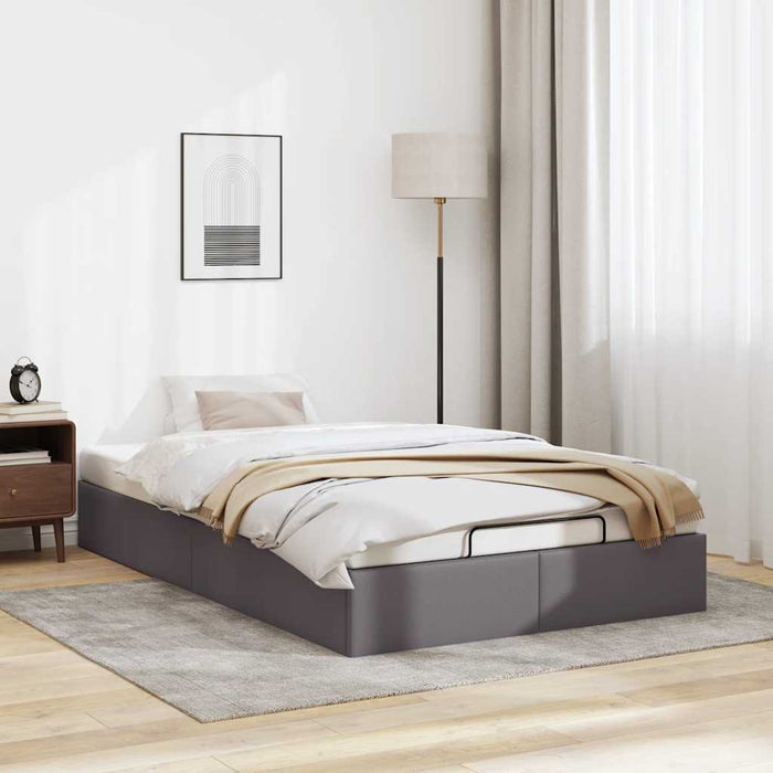 Cadru de pat otoman fără saltea gri 120x190cm piele artificială - WALTI WALTI