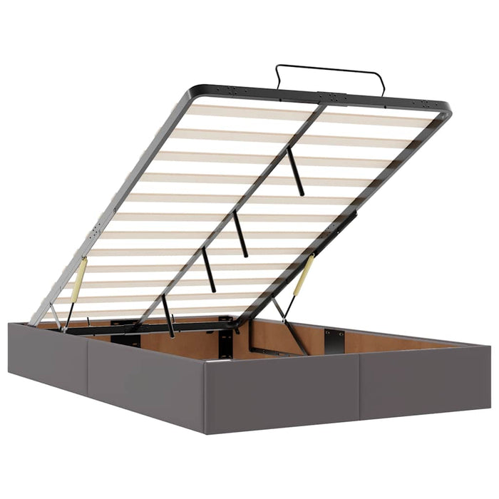 Cadru de pat otoman fără saltea gri 120x190cm piele artificială - WALTI WALTI