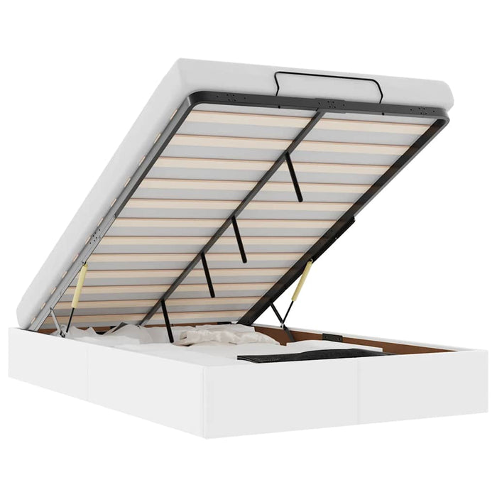 Cadru de pat otoman fără saltea alb 120x200cm piele artificială - WALTI WALTI