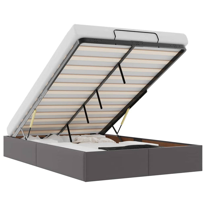 Cadru pat otoman fără saltea gri 120x200 cm piele artificială - WALTI WALTI