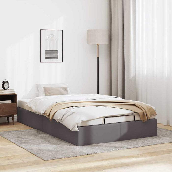 Cadru pat otoman fără saltea gri 120x200 cm piele artificială - WALTI WALTI