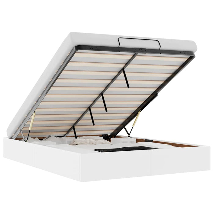 Cadru de pat otoman fără saltea Alb 140x190cm piele artificială - WALTI WALTI