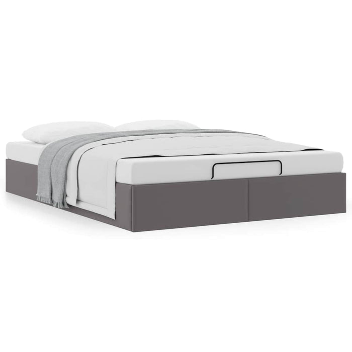 Cadru de pat otoman fără saltea gri 140x190cm piele artificială - WALTI WALTI