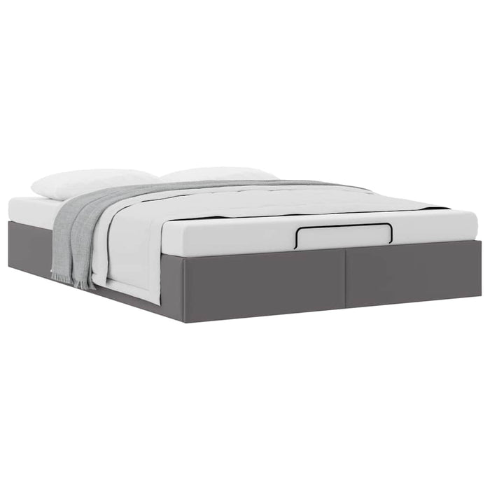 Cadru de pat otoman fără saltea gri 140x190cm piele artificială - WALTI WALTI