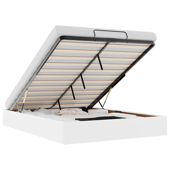 Cadru de pat otoman fără saltea alb 140x200cm piele artificială - WALTI WALTI