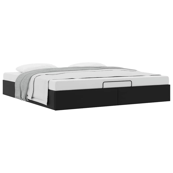 Cadru de pat otoman fără saltea Negru piele artificială - WALTI WALTI