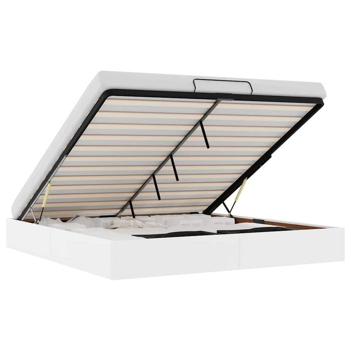 Cadru de pat otoman fără saltea alb 160x200cm piele artificială - WALTI WALTI