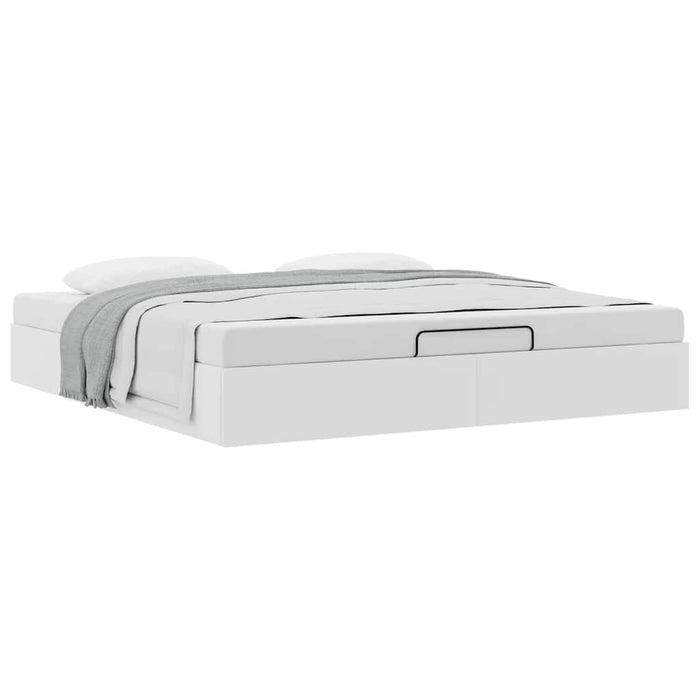 Cadru de pat otoman fără saltea alb 160x200cm piele artificială - WALTI WALTI