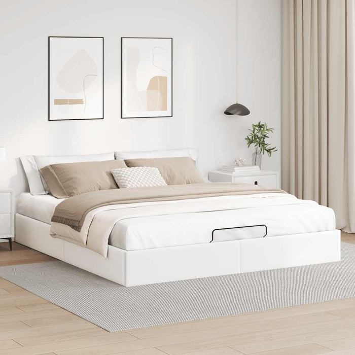 Cadru de pat otoman fără saltea alb 180x200cm piele artificială - WALTI WALTI